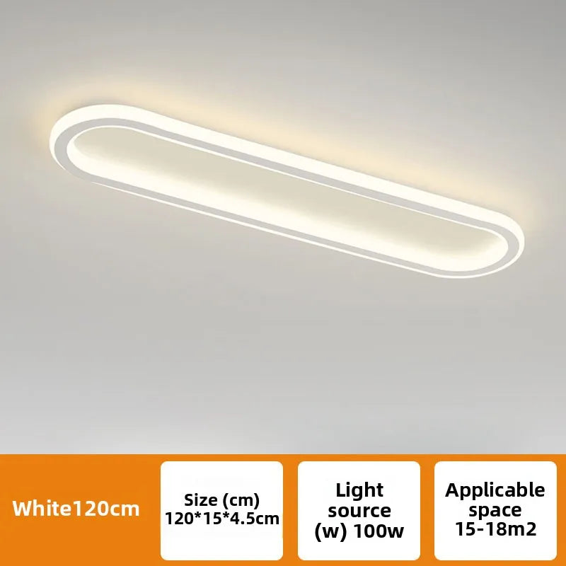 Plafonnier LED Cuisine Ovale Dimmable Doré Noir Blanc