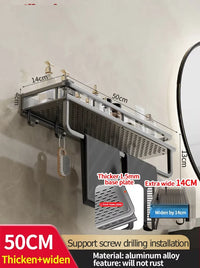 Étagère Murale Salle de Bain Aluminium Noir ou Gris 30-50 cm