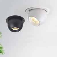 Spot LED Encastrable Rond Orientable, Noir ou Blanc, 7 à 12 W