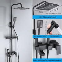 Douche Encastrable 3-4 Voies Noire ou Chromée