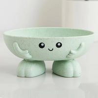 Porte-Savon Original Visage Souriant avec Pieds, Coupelle à Poser, 4 Couleurs