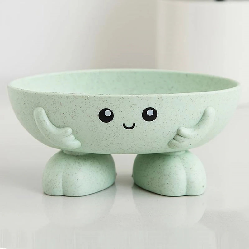 Porte-Savon Original Visage Souriant avec Pieds, Coupelle à Poser, 4 Couleurs