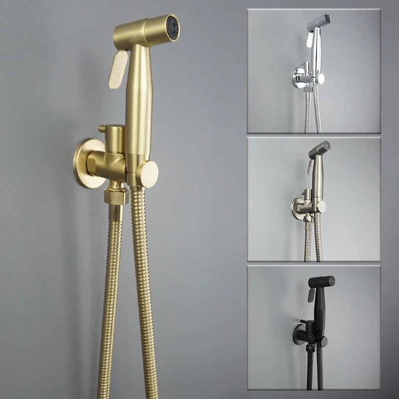 Douchette WC Kit Vanne et Flexible ou Pièces Seules, 4 Finitions