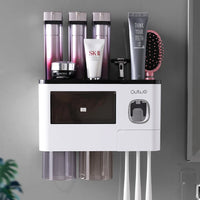 Porte-Brosse à Dents Mural et Distributeur de Dentifrice, 10 Modèles, Gobelets Magnétiques