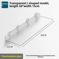 Étagère Salle de Bain Murale en Acrylique Transparente, Sans Perçage