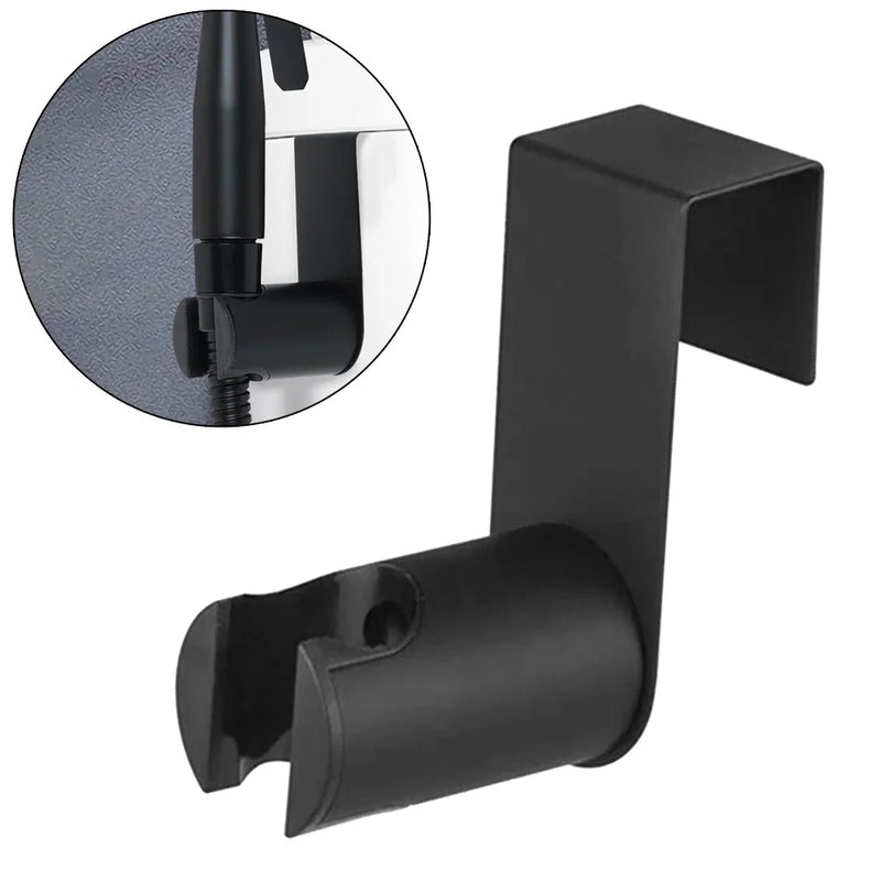 Support Douchette WC Noir Inox à Accrocher au Réservoir ou au Mur