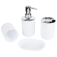 Set Accessoires Salle de Bain Blanc ou Gris, 4 Pièces avec Distributeur