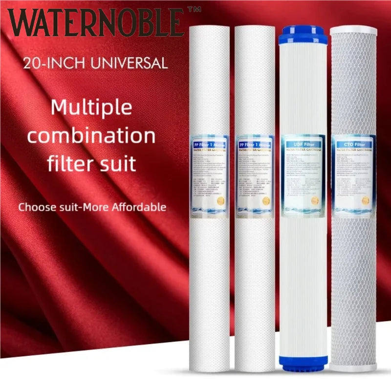 Cartouches Filtre à Eau 20 Pouces, Pack Sédiments et Charbon Actif