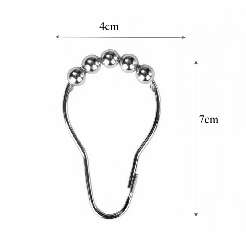 Crochets de Rideau de Douche à Billes Roulantes, Lot de 12, 5 Finitions