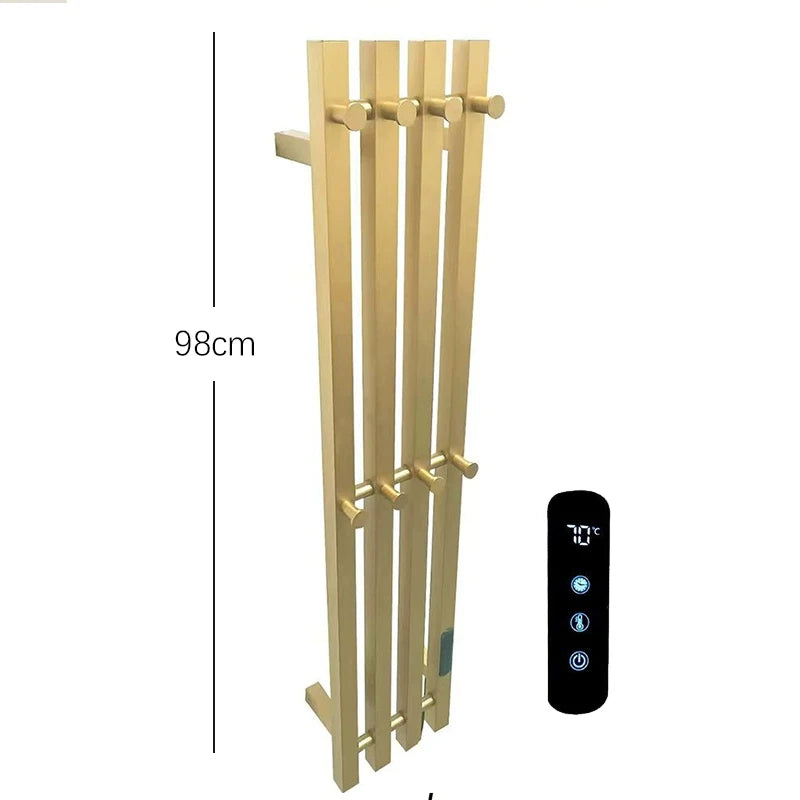 Sèche-Serviette Électrique Mural Vertical 3 ou 4 Barres Inox 98 cm
