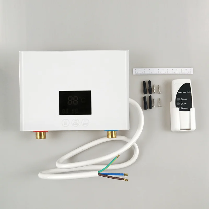 Chauffe-Eau Instantané Électrique Mural avec Télécommande, 3 000 ou 5 500 W