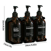 Distributeur de Savon Mural Douche Sans Perçage Lot de Flacons