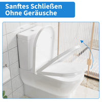 Abattant WC Frein de Chute Forme D ou O, Clipsable, PP Blanc