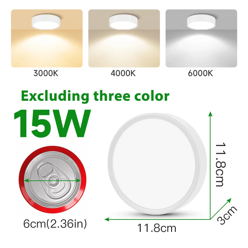 Spot LED en Saillie Cuisine 3 Teintes à Mémoire, 5 Finitions, 5 à 25 W