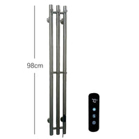 Sèche-Serviette Électrique Mural Vertical 3 ou 4 Barres Inox 98 cm