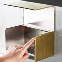 Porte-Papier Toilette Boîte Murale Inox avec Dessus Porte-Téléphone