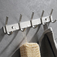Patère Salle de Bain Inox Brossé, Barre de 1 à 7 Crochets