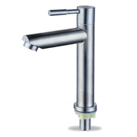 Robinet Lave-Main Eau Froide Inox 304, 6 Versions, Bec Courbe ou Droit