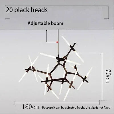 Suspension Cuisine Branches LED Doré ou Noir, 6 à 20 Lampes