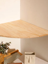 Étagère d'Angle Murale Quart de Rond en Bois, Petite, Moyenne ou Grande