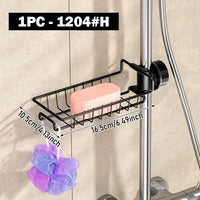 Étagère de Douche Sans Perçage pour Barre de Douche, Noir ou Argent