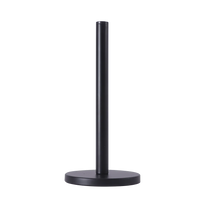 Porte-Essuie-Tout Noir en Métal sur Pied, Tige Haute 30 cm, Base Ronde