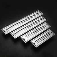 Caniveau de Douche Inox 304 Brossé ou Noir, 20 à 60 cm