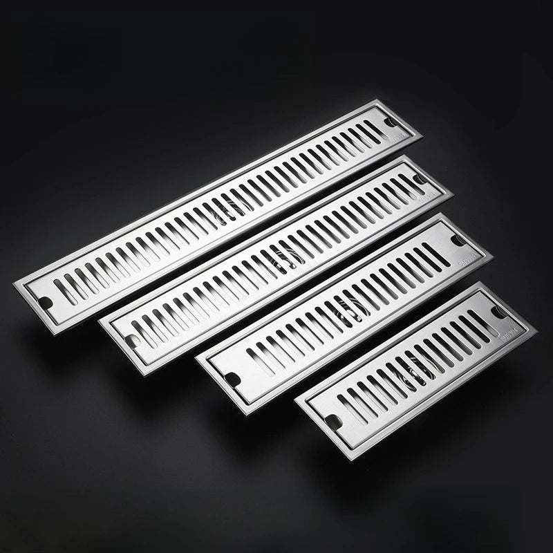 Caniveau de Douche Inox 304 Brossé ou Noir, 20 à 60 cm