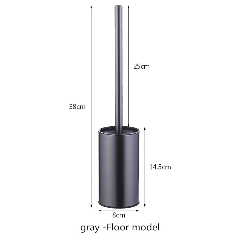 Brosse WC Ronde Inox avec Support, 7 Coloris
