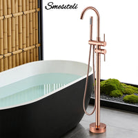Robinet Baignoire sur Pied Deux Leviers, Inverseur et Douchette, 7 Finitions