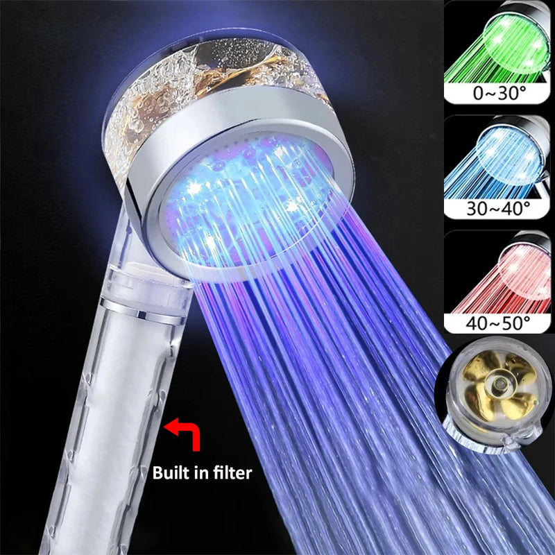 Pommeau de Douche LED Capteur de Température Turbo