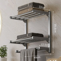 Porte-Serviette Mural Pliable Inox 50 cm