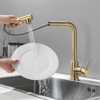 Mitigeur Cuisine Extractible 2 Jets Laiton, Bec Haut 36 cm