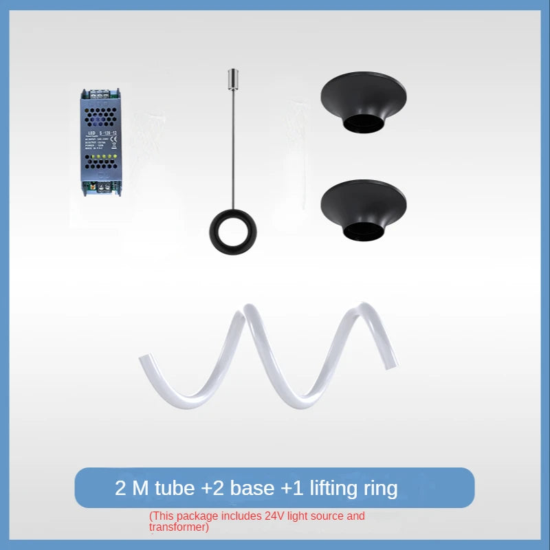 Suspension Cuisine LED Tube Silicone Flexible, 1 à 15 m