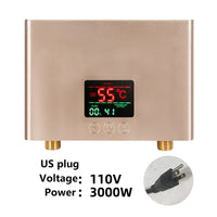 Chauffe-Eau Instantané Électrique Mural avec Télécommande, 3 000 ou 5 500 W