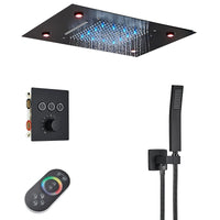 Douche Encastrable LED Plafond Cascade Noir Mat
