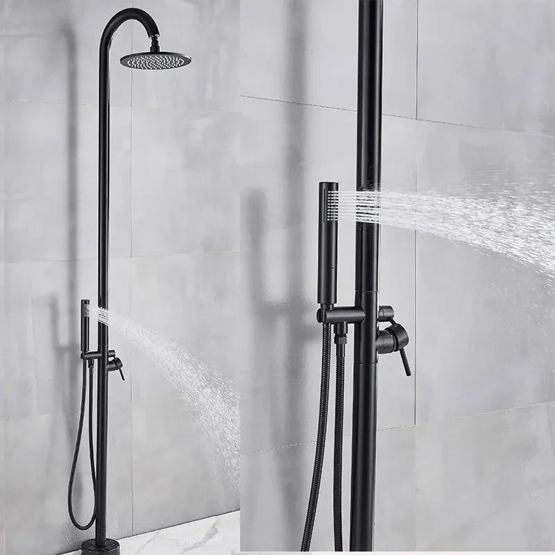 Colonne de Douche Extérieure Inox 235 cm, Noir Mat ou Brossé