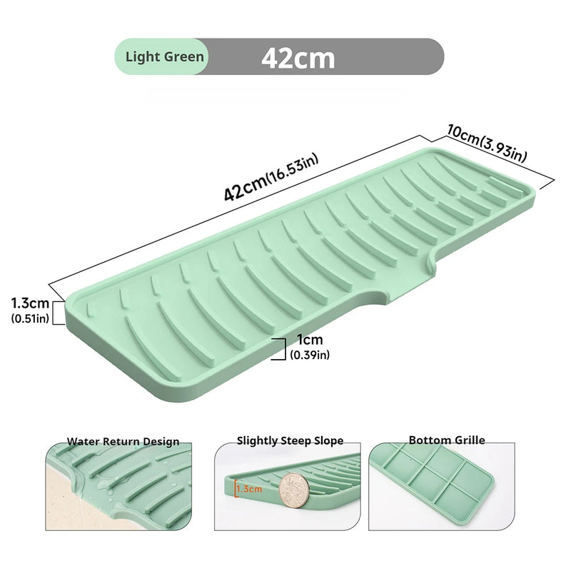 Tapis Égouttoir Silicone pour Évier à Pente Douce, 42 ou 60 cm