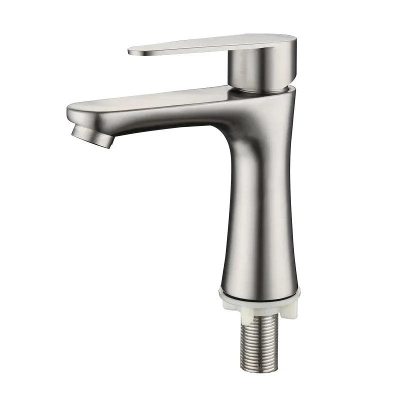 Robinet Lave-Main Eau Froide en Inox 304 Brossé, 13,4 cm de Haut