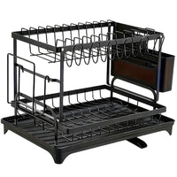 Égouttoir à Vaisselle Acier Carbone Noir, 1 ou 2 Niveaux, 5 Modèles