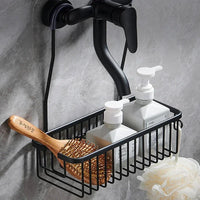 Étagère de Douche à Suspendre en Aluminium, Noir, Gris ou Argent, 31 cm