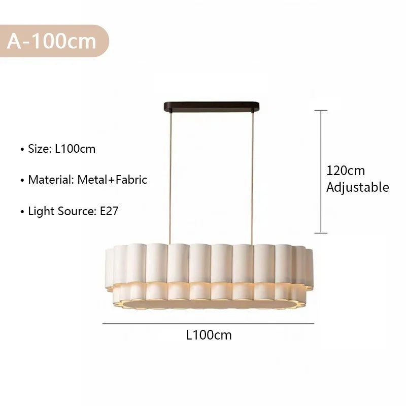 Suspension Cuisine Tissu Festonné, Ronde ou Linéaire, Ø 32 à 150 cm