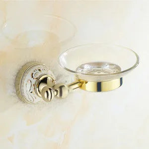 Ensemble d'Accessoires Salle de Bain Céramique Chromé