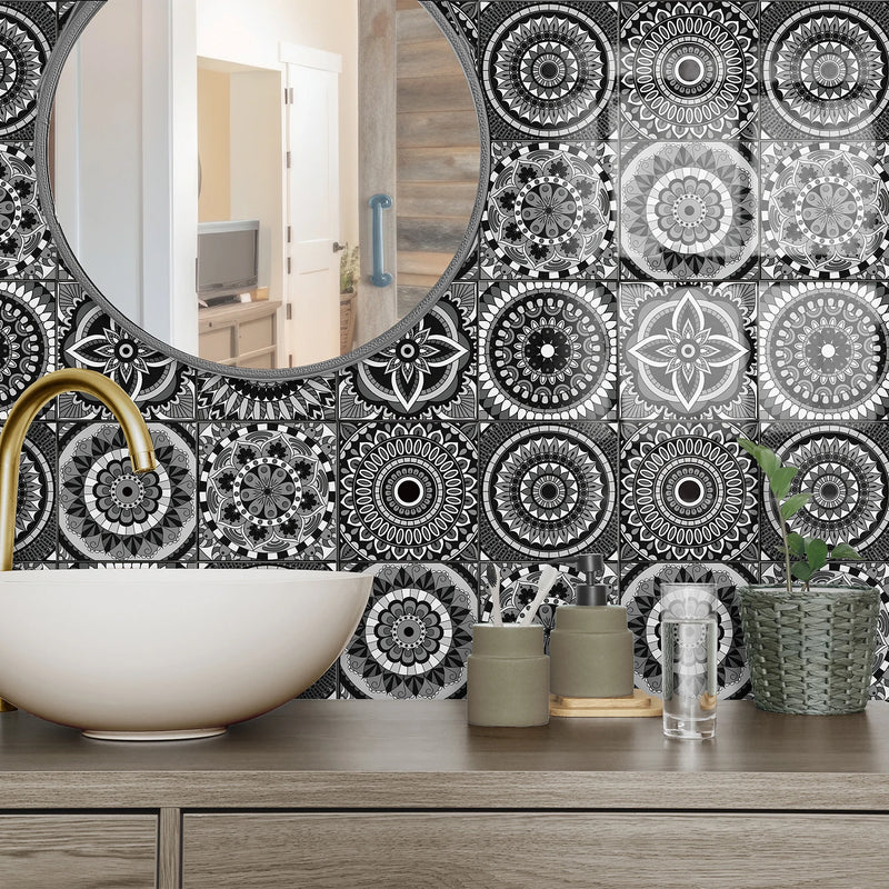 Carreaux Adhésifs Crédence 15 cm, 27 Motifs Colorés, 12 ou 24 Pièces