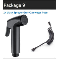 Douchette WC Noire Kit Complet avec Support Mural