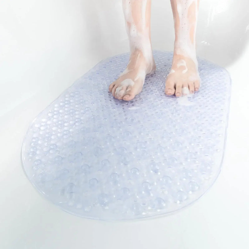 Tapis de Douche Ovale à Bulles Ventouses Anti-Moisissure