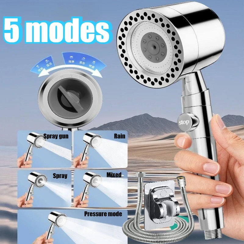 Pommeau de Douche Portable 5 Jets Filtrant Haute Pression