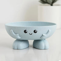 Porte-Savon Original Visage Souriant avec Pieds, Coupelle à Poser, 4 Couleurs
