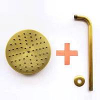 Pommeau de Douche Pluie Rond 20 cm en Laiton Antique avec ou sans Bras
