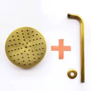 Pommeau de Douche Pluie Rond 20 cm en Laiton Antique avec ou sans Bras